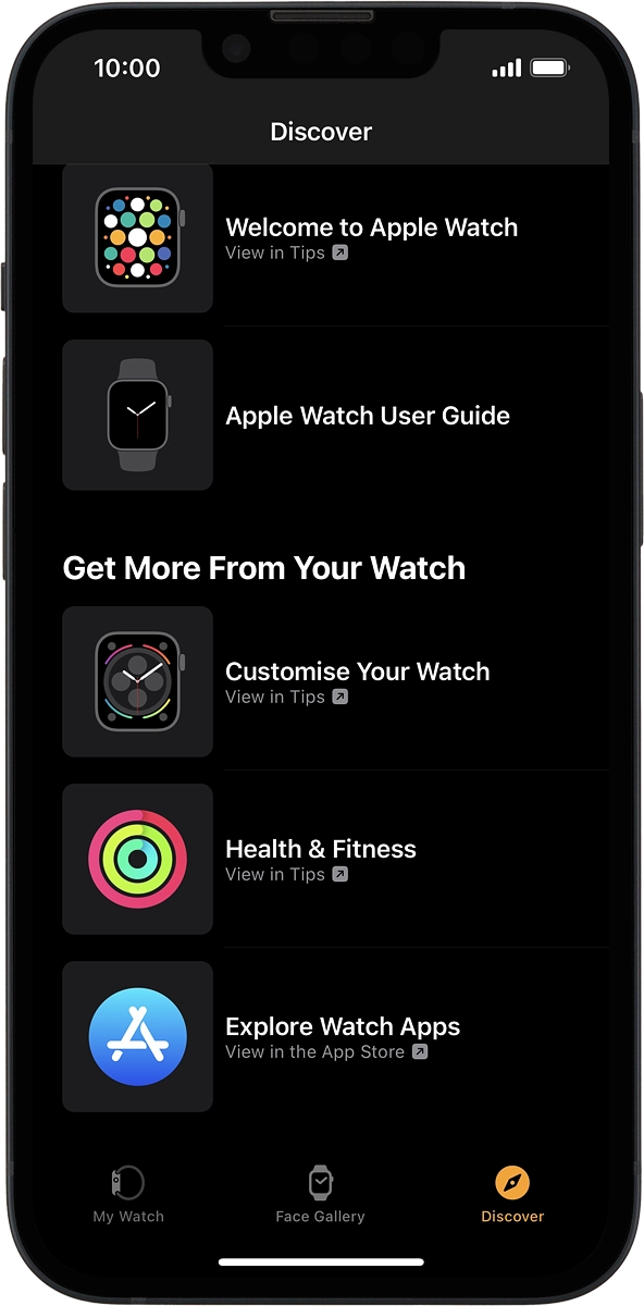 On your phone: Press Explore Watch Apps. On your phone: Press Explore Watch Apps.