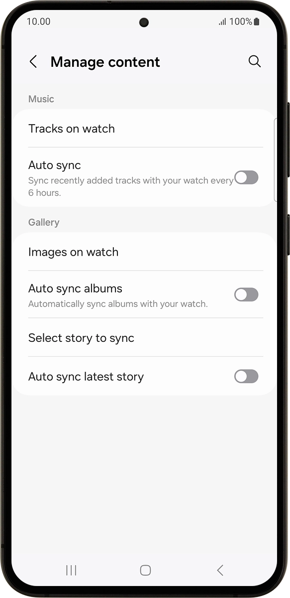 On your phone: Press Tracks on watch. On your phone: Press Tracks on watch.