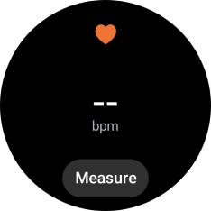Press Measure and wait while the smartwatch measures your heart rate. Press Measure and wait while the smartwatch measures your heart rate.