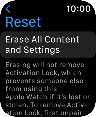 Press Erase All Content and Settings. Press Erase All Content and Settings.