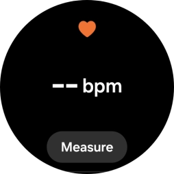 Press Measure and wait while the smartwatch measures your heart rate. Press Measure and wait while the smartwatch measures your heart rate.