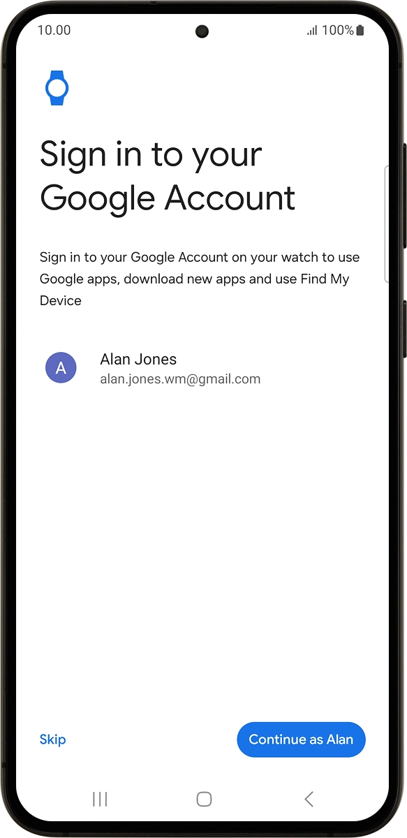 On your phone: Press Continue as ‹›. On your phone: Press Continue as ‹›.