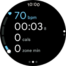 Press the screen to change between viewing various data for the ongoing activity. Press the screen to change between viewing various data for the ongoing activity.