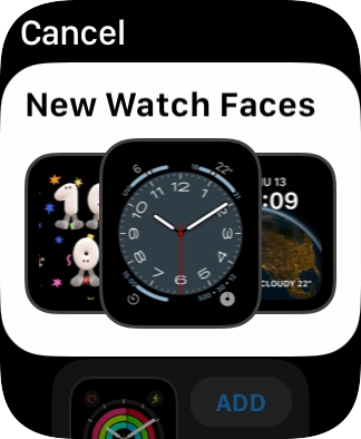 Turn the Digital Crown to see the different watch faces. Turn the Digital Crown to see the different watch faces.