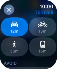 Press the required transport type. Press the required transport type.