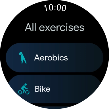 Press the required activity. Press the required activity.