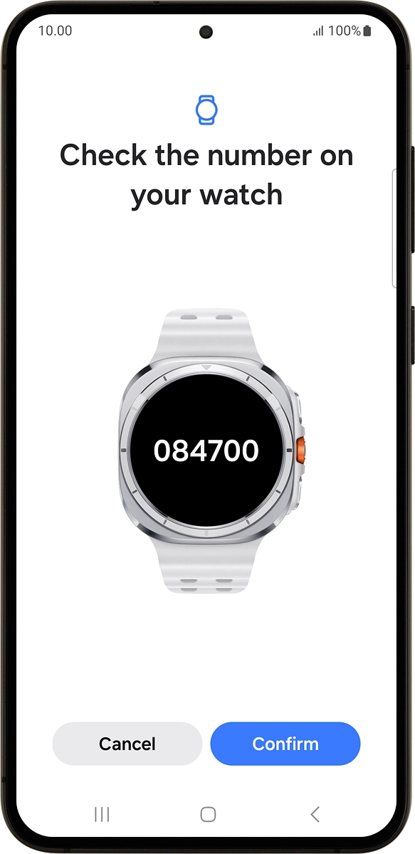 On your phone: Check that the code is identical to the code displayed on your smartwatch. On your phone: Check that the code is identical to the code displayed on your smartwatch.