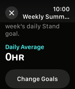 Follow the instructions on the screen to see an activity summary for the current week or to adjust the daily activity goal. Follow the instructions on the screen to see an activity summary for the current week or to adjust the daily activity goal.