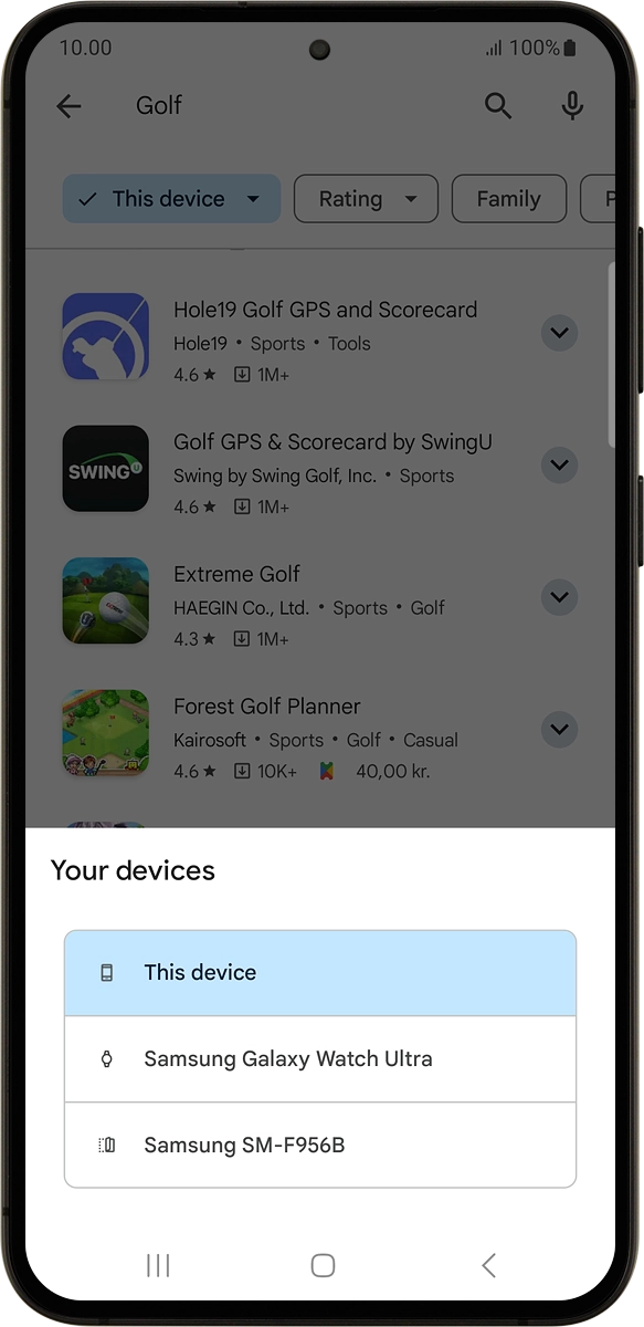 On your phone: Press Samsung Galaxy Watch Ultra. On your phone: Press Samsung Galaxy Watch Ultra.