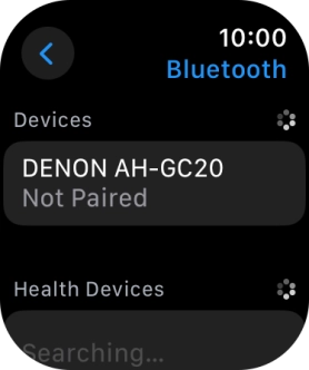 Press the required Bluetooth device. Press the required Bluetooth device.