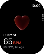 Your current heart rate is displayed below Current. Your current heart rate is displayed below Current.