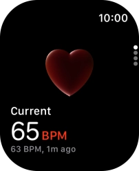 Your current heart rate is displayed below Current. Your current heart rate is displayed below Current.