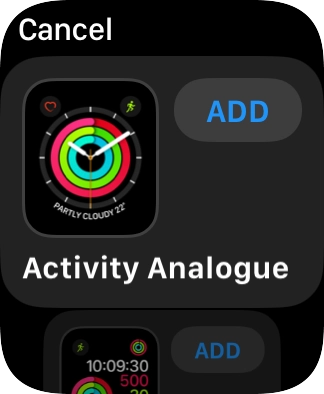 Press the required watch face. Press the required watch face.