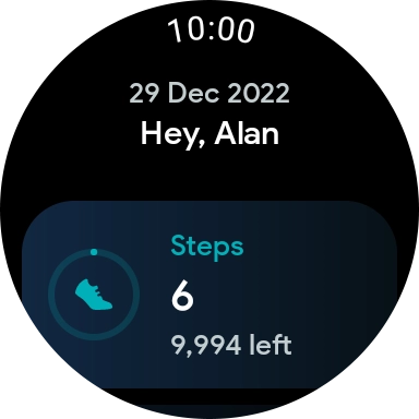 Slide your finger upwards on the screen to see how far you are from completing your daily activity goals. Slide your finger upwards on the screen to see how far you are from completing your daily activity goals.