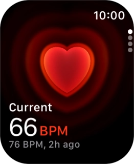 Your current heart rate is displayed below Current. Your current heart rate is displayed below Current.
