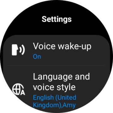 Press Language and voice style. Press Language and voice style.