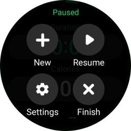 Press Finish to end an activity. Press Finish to end an activity.