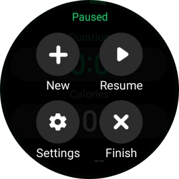 Press Finish to end an activity. Press Finish to end an activity.