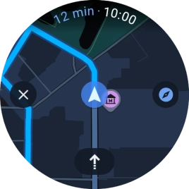 Press the route description icon to return to the directions. Press the route description icon to return to the directions.