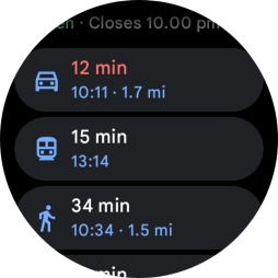 Press the required mode of transportation. Press the required mode of transportation.