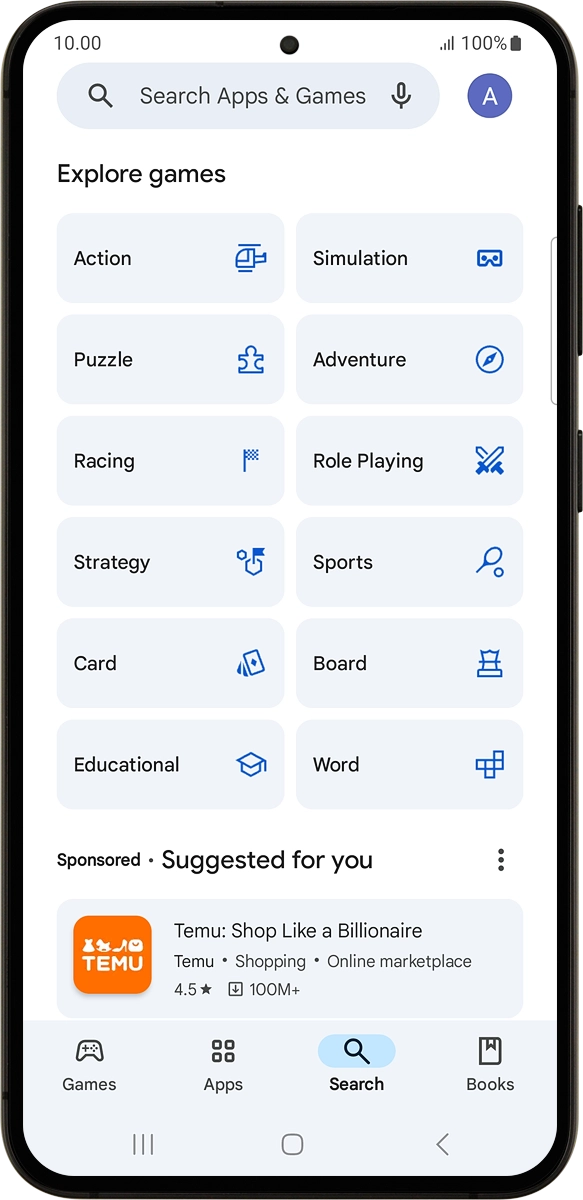 On your phone: Press the search field and key in the name or subject of the required app. On your phone: Press the search field and key in the name or subject of the required app.