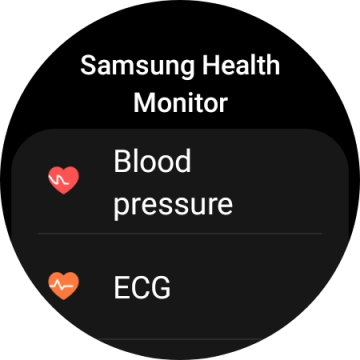 Press Blood pressure and follow the instructions on the screen to measure your blood pressure. Press Blood pressure and follow the instructions on the screen to measure your blood pressure.