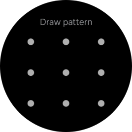 Slide your finger across the screen to connect at least four points and follow the instructions on the screen to create a pattern as lock code. Slide your finger across the screen to connect at least four points and follow the instructions on the screen to create a pattern as lock code.