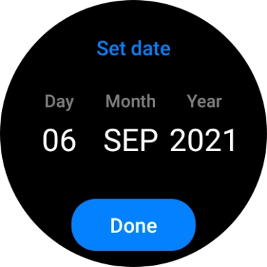 Slide your finger up or down on the screen to set the required date. Slide your finger up or down on the screen to set the required date.