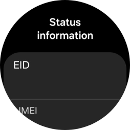 Your smartwatch's EID number is displayed below EID. Your smartwatch's EID number is displayed below EID.