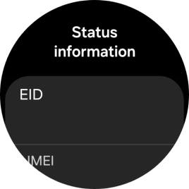 Your smartwatch's EID number is displayed below EID. Your smartwatch's EID number is displayed below EID.