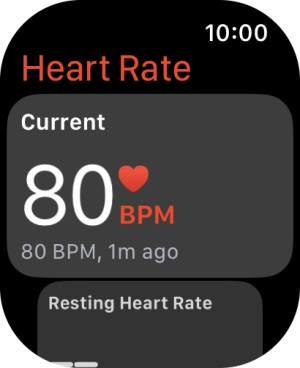 Your current heart rate is displayed below Current. Your current heart rate is displayed below Current.
