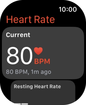Your current heart rate is displayed below Current. Your current heart rate is displayed below Current.