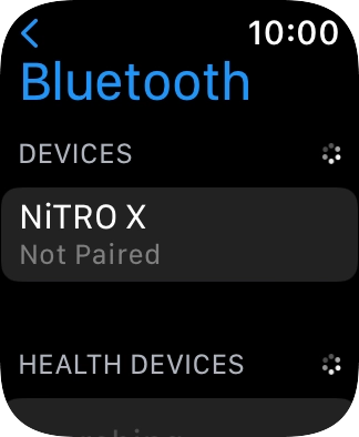 Press the required Bluetooth device. Press the required Bluetooth device.