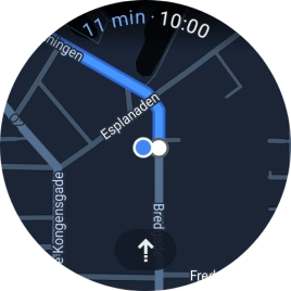 Press the route description icon to return to the directions. Press the route description icon to return to the directions.