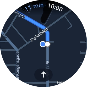 Press the route description icon to return to the directions. Press the route description icon to return to the directions.