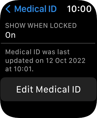 Press Edit Medical ID. Press Edit Medical ID.