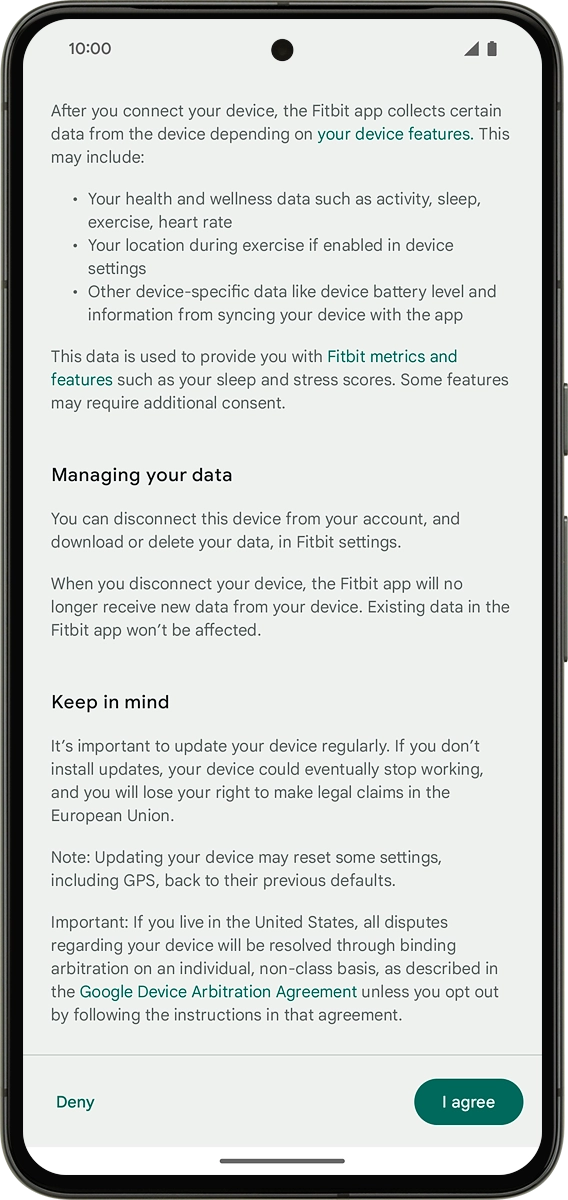 On your phone: Press I agree. On your phone: Press I agree.