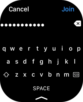 Key in the password for the Wi-Fi network and press Join. Key in the password for the Wi-Fi network and press Join.