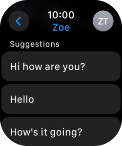 Press the required quick reply. Press the required quick reply.