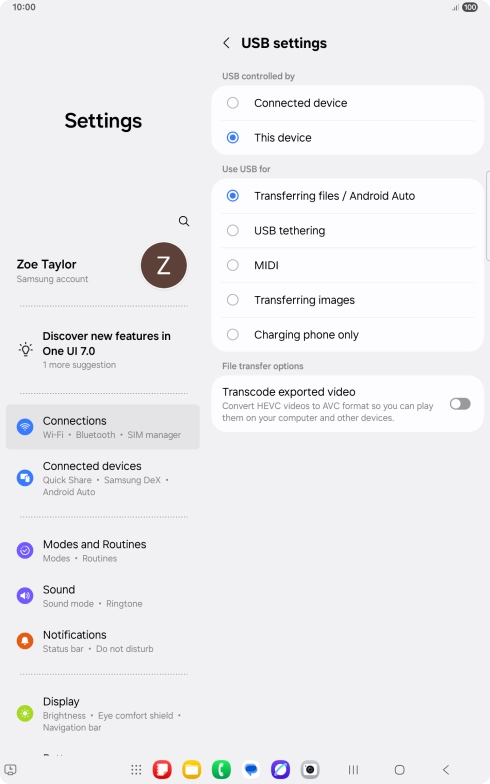 Press Transferring files / Android Auto. Press Transferring files / Android Auto.