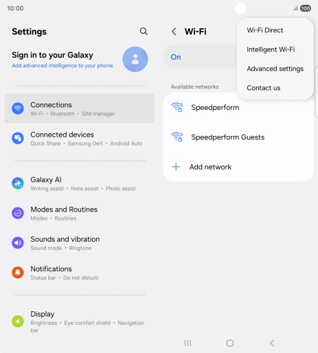 Press Intelligent Wi-Fi. Press Intelligent Wi-Fi.