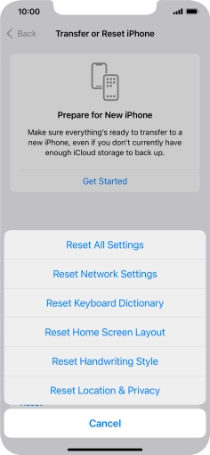 Press Reset All Settings. Press Reset All Settings.