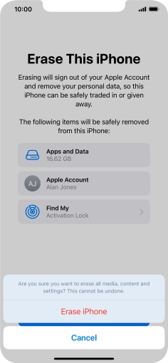 Press Erase iPhone. Press Erase iPhone.