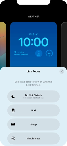Press the required focus mode. Press the required focus mode.
