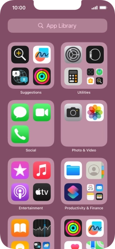 Press the required app. Press the required app.