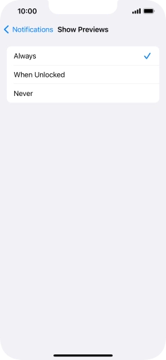 To select notification preview on the lock screen, press Always. To select notification preview on the lock screen, press Always.