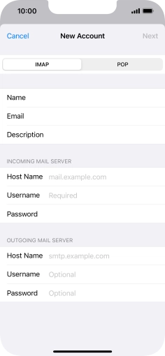 Press IMAP. Press IMAP.