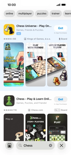 Press the required app. Press the required app.