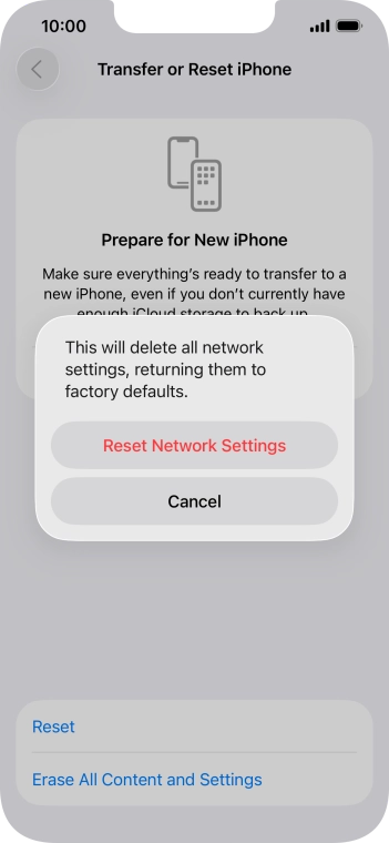 Press Reset Network Settings. Press Reset Network Settings.
