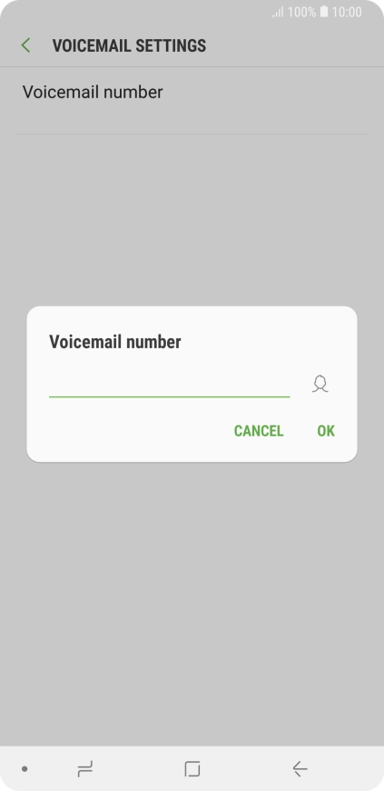 Key in +447953222222 and press OK. Key in +447953222222 and press OK.